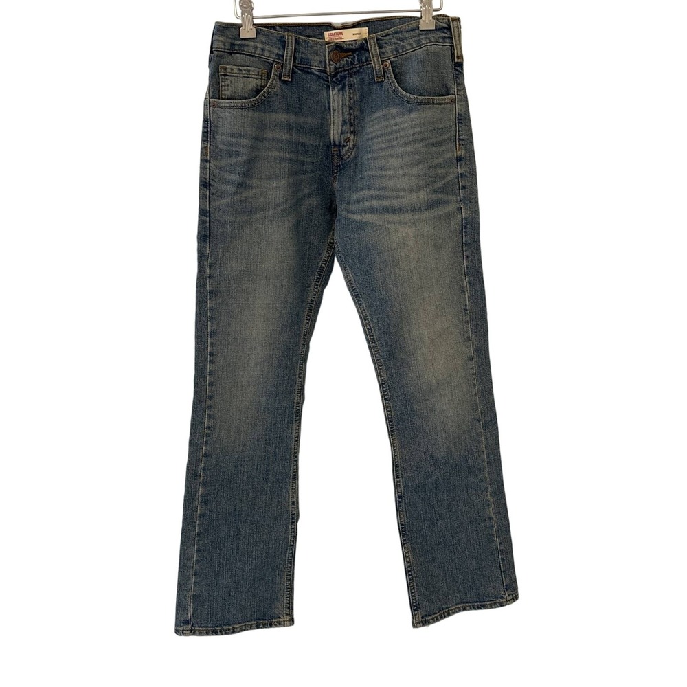 Signature Levi Strauss &‎ Co Bootcut Blue Jeans 28x30 NWT Medium Blue Color